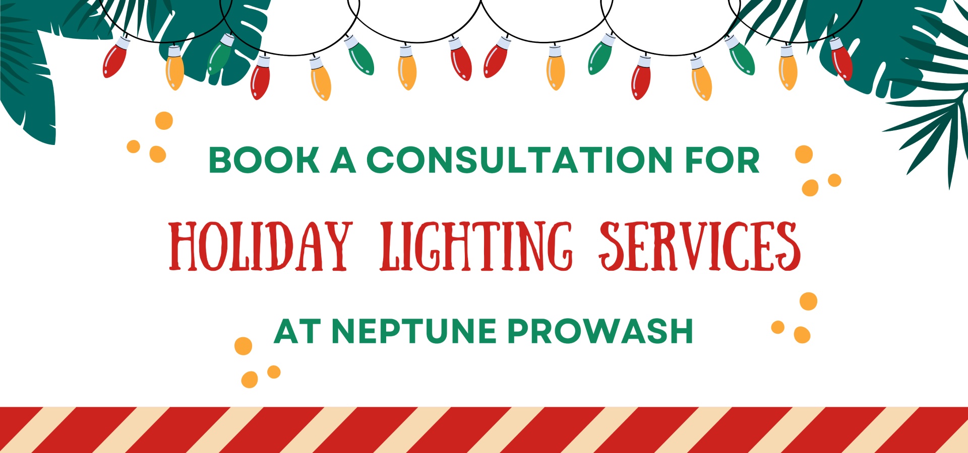 festive banner for holiday lighting service