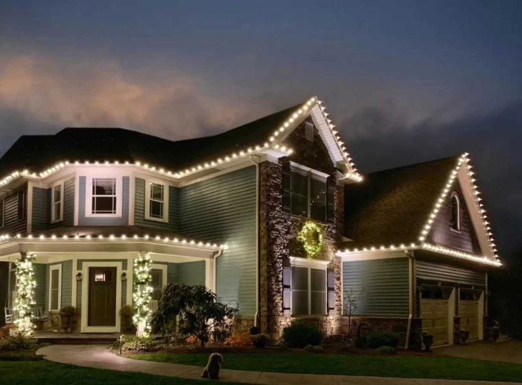 newly installed holiday lights